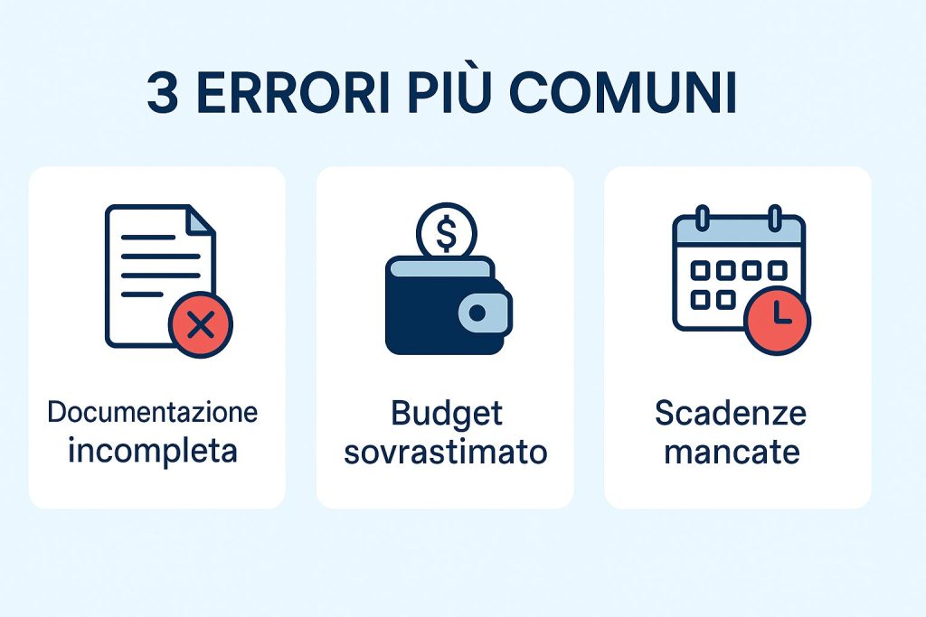 Errori comuni rendicontazione progetti 2025 – documentazione, budget e scadenze